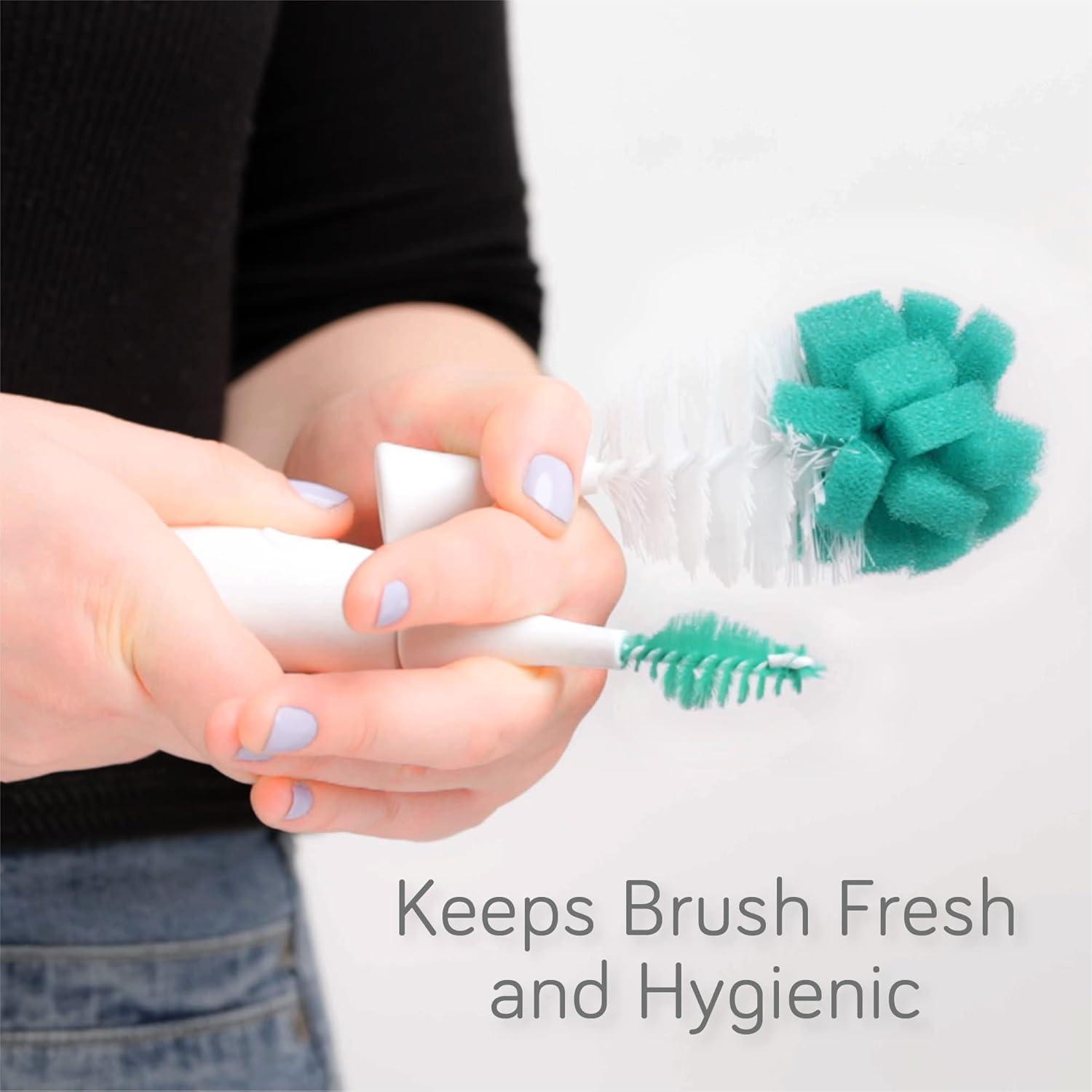 image:imageNanobebe Baby Bottle Cleaner Replacement Heads for EBrush Electric Rechargeable Bottle Cleaning Brush and Flexy Brush in Gift Sets for Baby Accessories Pacifiers and Sippy Cups 4pk GreyGray