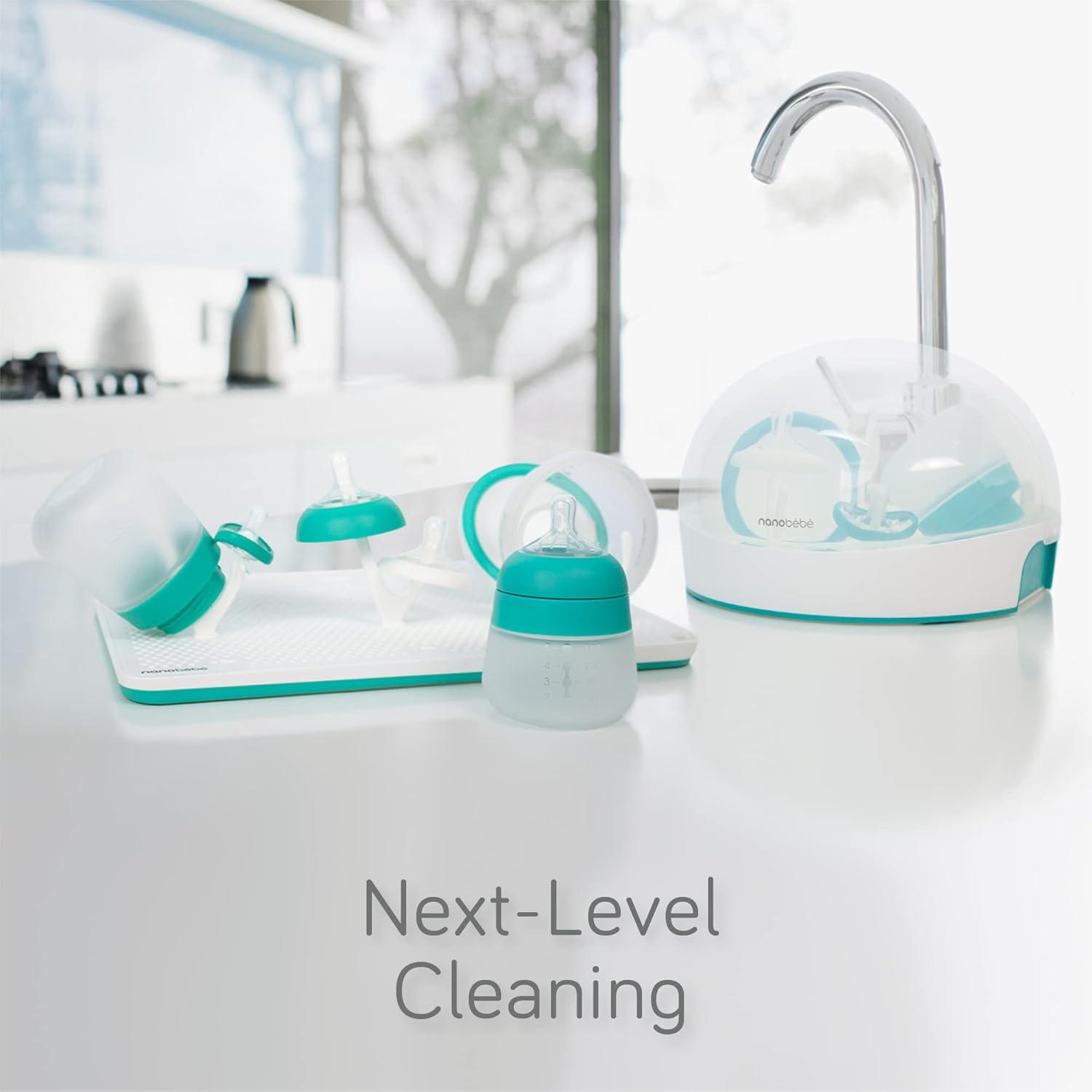 image:imageNanobebe Baby Bottle Cleaner Replacement Heads for EBrush Electric Rechargeable Bottle Cleaning Brush and Flexy Brush in Gift Sets for Baby Accessories Pacifiers and Sippy Cups 4pk GreyGray