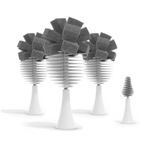 image:imageNanobebe Baby Bottle Cleaner Replacement Heads  for EBrush Electric Rechargeable Bottle Cleaning Brush and Flexy Brush in Gift Sets for Baby Accessories Pacifiers and Sippy Cups  4pk GreyGray