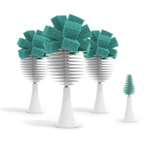 image:imageNanobebe Baby Bottle Cleaner Replacement Heads  for EBrush Electric Rechargeable Bottle Cleaning Brush and Flexy Brush in Gift Sets for Baby Accessories Pacifiers and Sippy Cups  4pk GreyTeal
