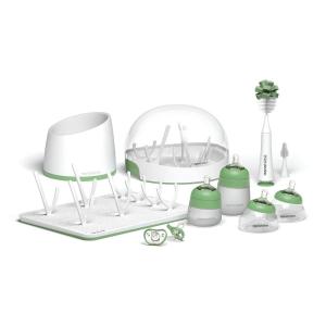 image:imageNanobebe Breastmilk and Silicone Baby Bottle Ultimate Set Gen 2 5oz and 9oz  with Sterilizer Drying Rack AntiColic Nipples Pacifiers and Warmer  TealGreySage
