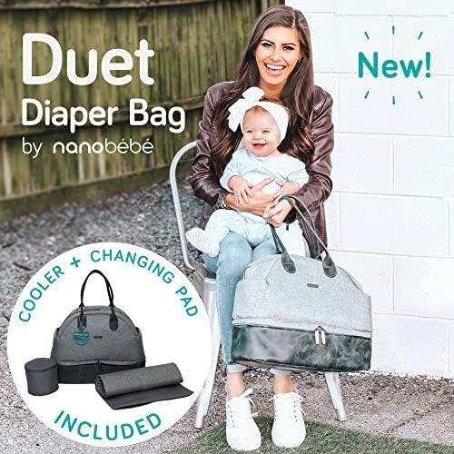image:imageNanobebe Breastmilk Baby Bottle Cooler amp Travel Bag with Ice Pack Included Compact Triple Insulated Easily attaches to Stroller or Diaper Bag GreyStandard