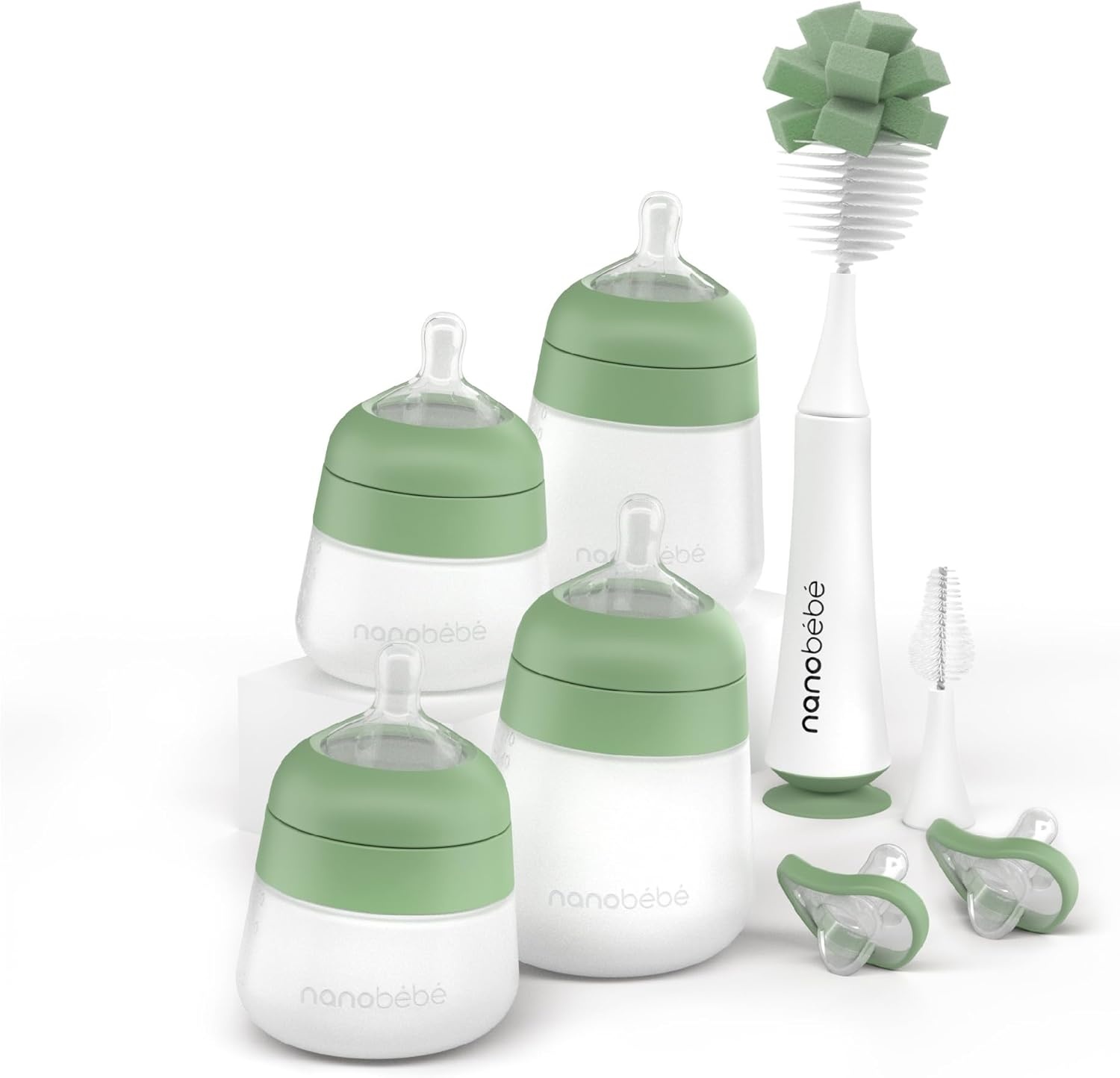 image:imageNanobebe Breastmilk Baby Bottle Deluxe Cooler amp Travel Bag with Ice Pack Sage