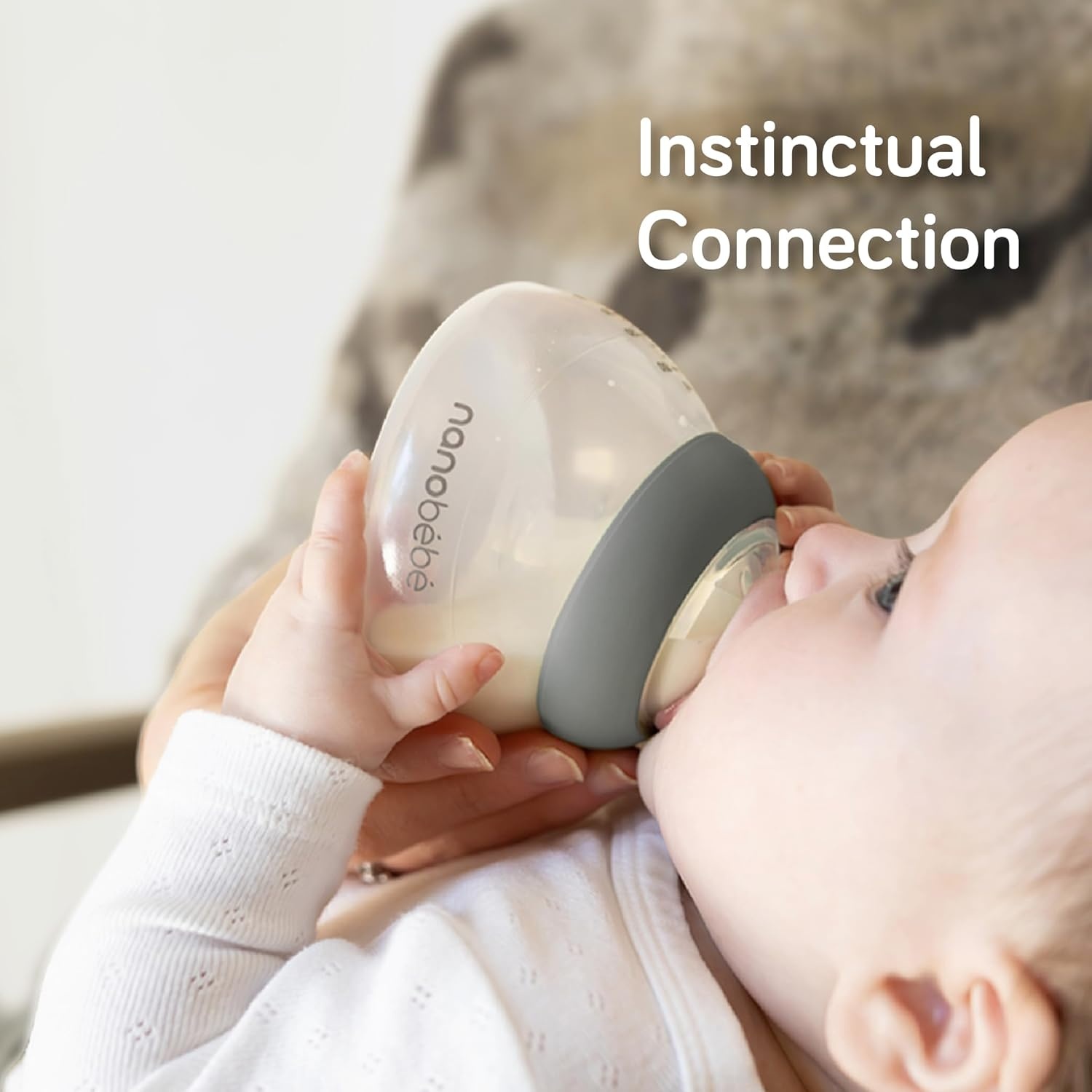 image:imageNanobebe Breastmilk Bottle Breastfeeding Newborn Breast Like Anti Colic Perfect Latch Preserves Breast Milk nutrients TwinPack TealGray