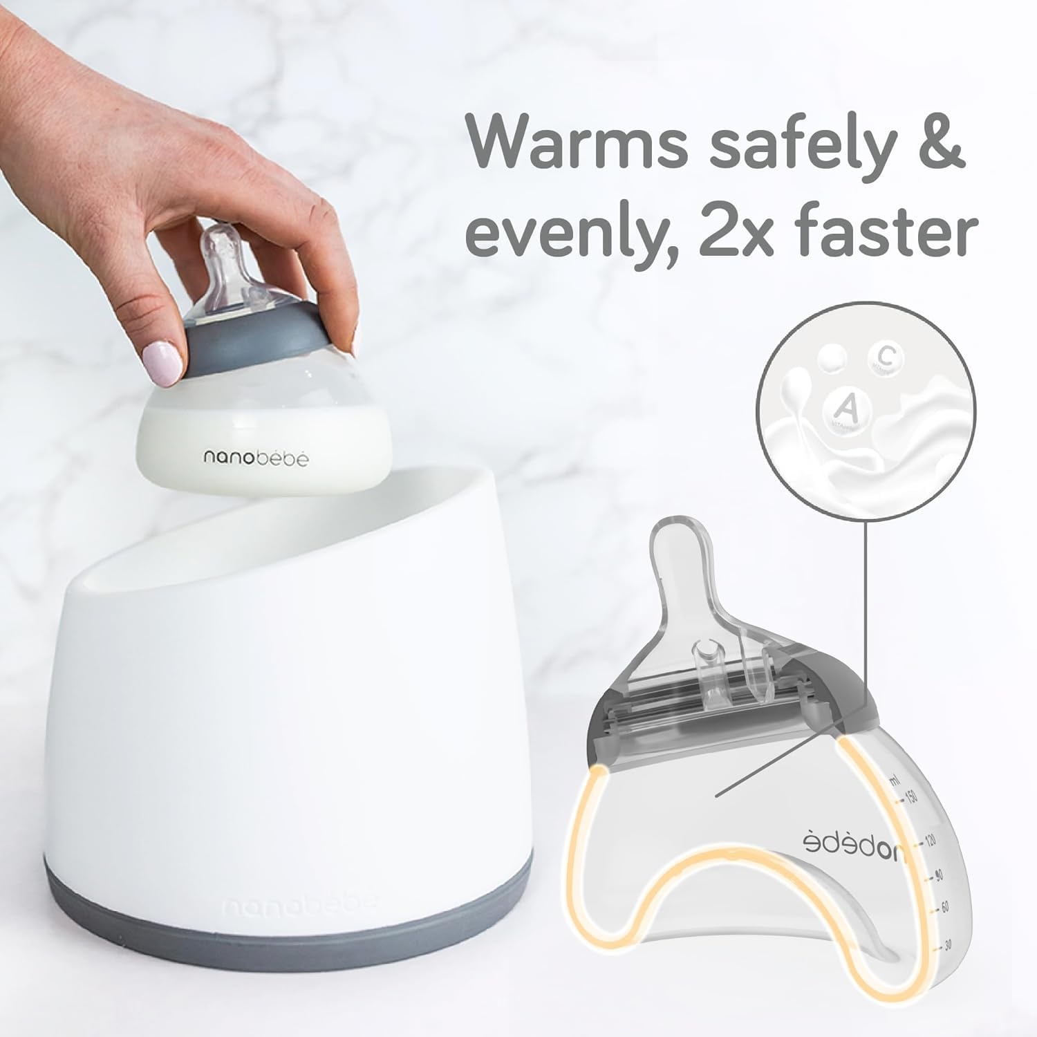 image:imageNanobebe Breastmilk Bottle Breastfeeding Newborn Breast Like Anti Colic Perfect Latch Preserves Breast Milk nutrients TwinPack TealTeal