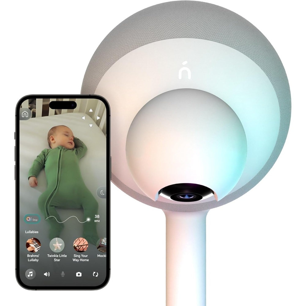 image:imageNANOBB Baby Monitor Floor Stand Accessory Adjustable Height Stable Weighted Base Portable Camera Holder for Cribs Bassinets amp Nursery Easy NoTool Setup FullView Flex Mount Stand OnlyStyle Monitor