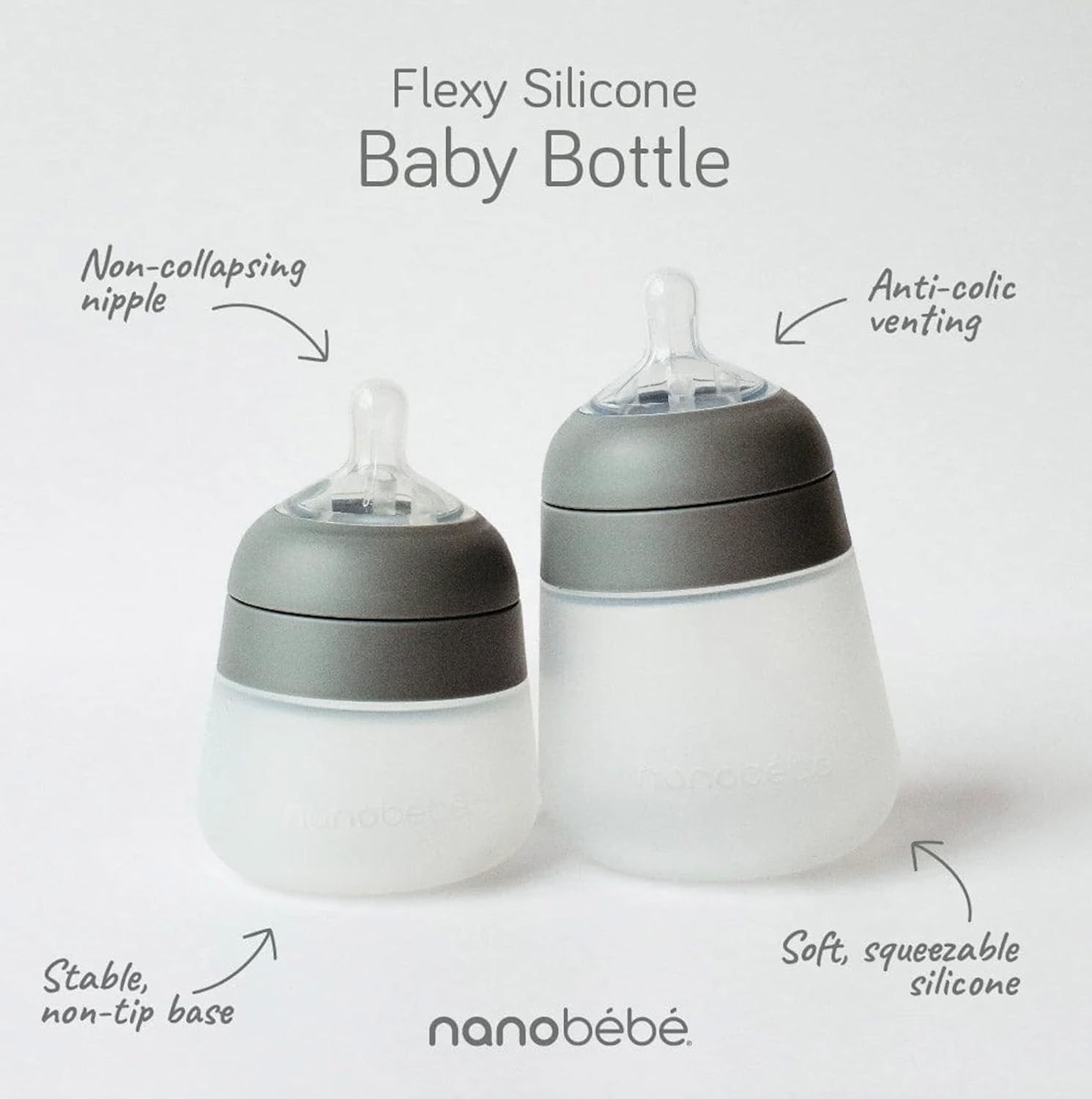 image:imageNanobebe Breastmilk Baby Bottle Deluxe Cooler amp Travel Bag with Ice Pack Grey