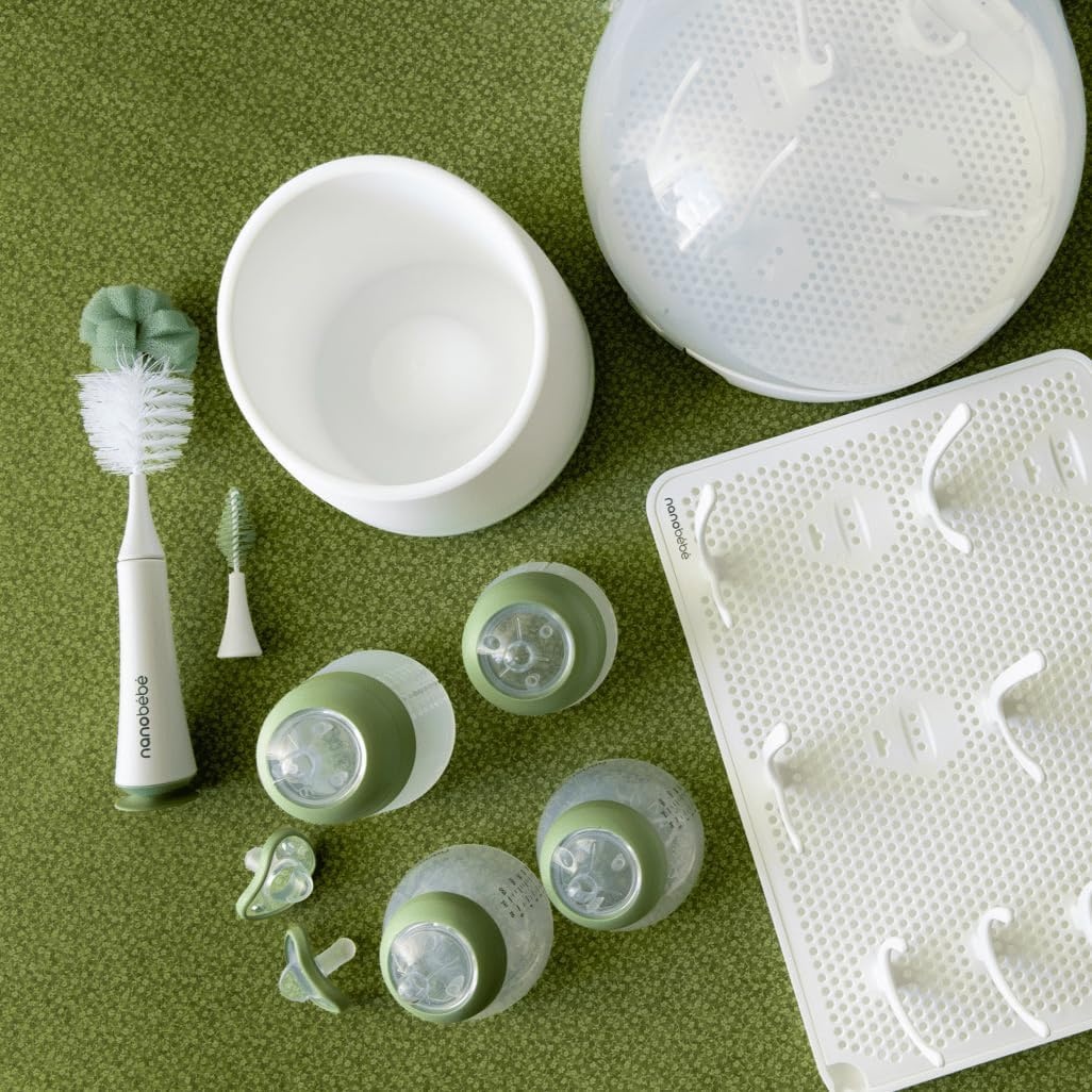 image:imageNanobebe Breastmilk Baby Bottle Deluxe Cooler amp Travel Bag with Ice Pack Sage set