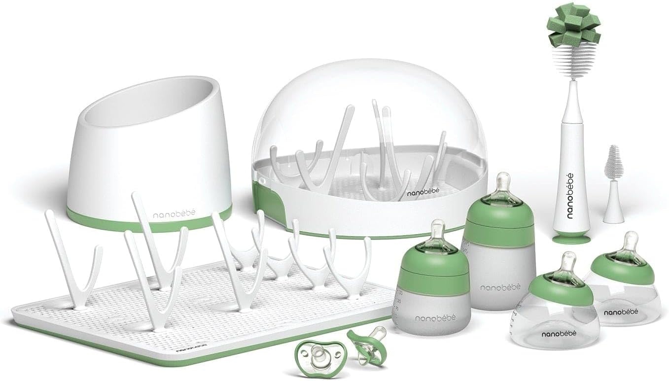 image:imageNanobebe Breastmilk Baby Bottle Deluxe Cooler amp Travel Bag with Ice Pack Sage set
