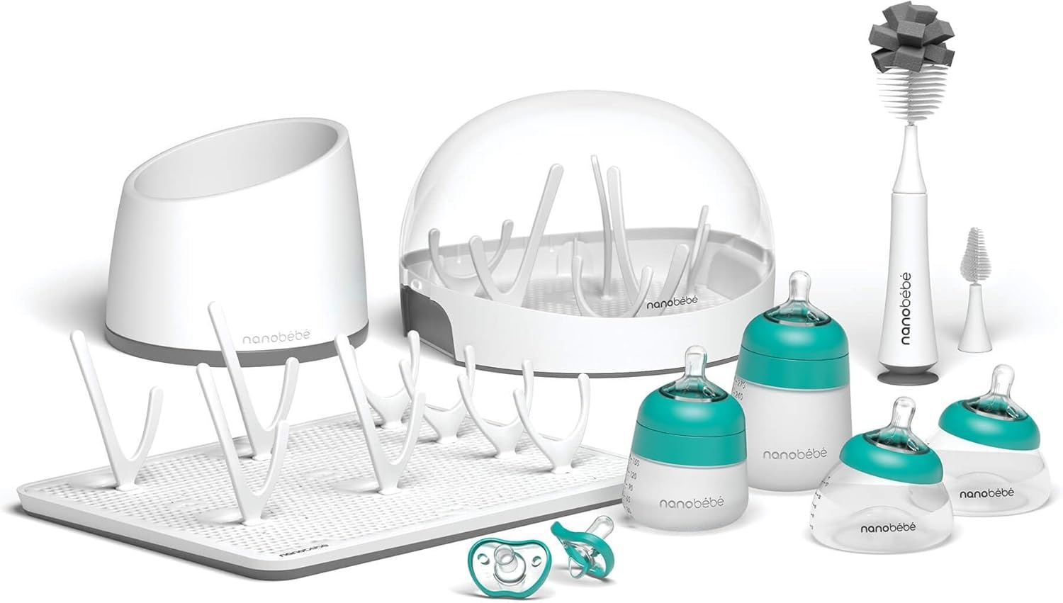 image:imageNanobebe Breastmilk Baby Bottle Deluxe Cooler amp Travel Bag with Ice Pack TealGrey