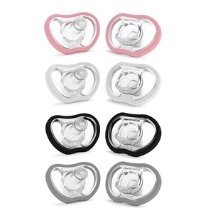 image:imageNanobebe Active Baby Pacifiers 436 Months  Orthodontic Lightweight and Vented Curves Comfortably with Face Contour 100 Silicone  BPA Free Perfect Baby Registry Gift 8pk WhitePinkBlackGrey